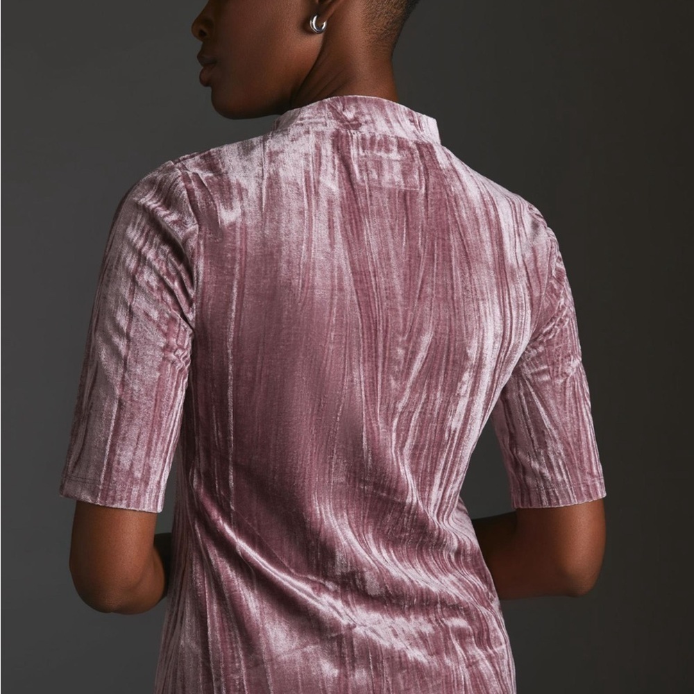 PILCRO ANTHROPOLOGIE  Velveteen Mock Neck Top - Picture 3 of 7
